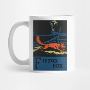 F is for Fox ABC Designed and Cut on Wood by CB Falls Mug